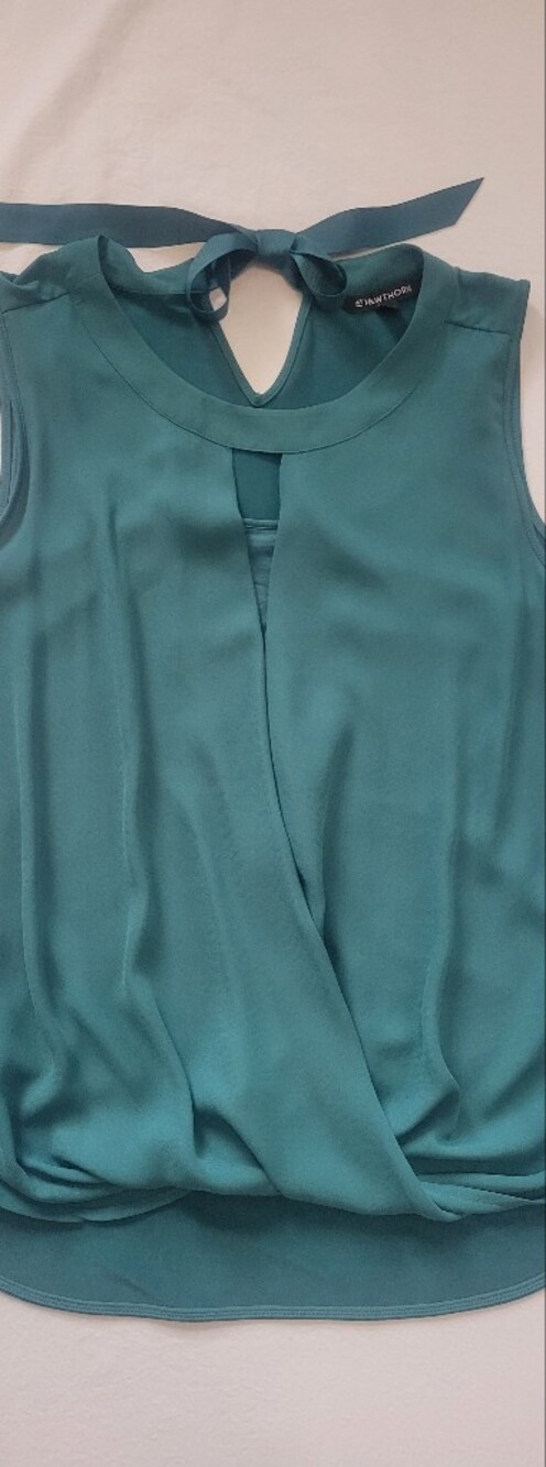 41 Hawthorn Teal Halter Tie Neck Sleeveless Blouse